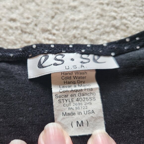 🖤 BY ES.SE USA Black Polka Dot Blouse – Size M (Runs Small) 🖤 - Picture 3 of 5